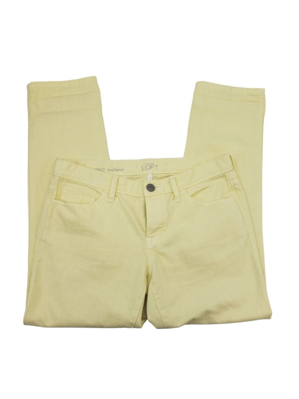 Loft Sunny Yellow Boyfriend Button Fly Jeans Size 26 - Picture 2 of 9